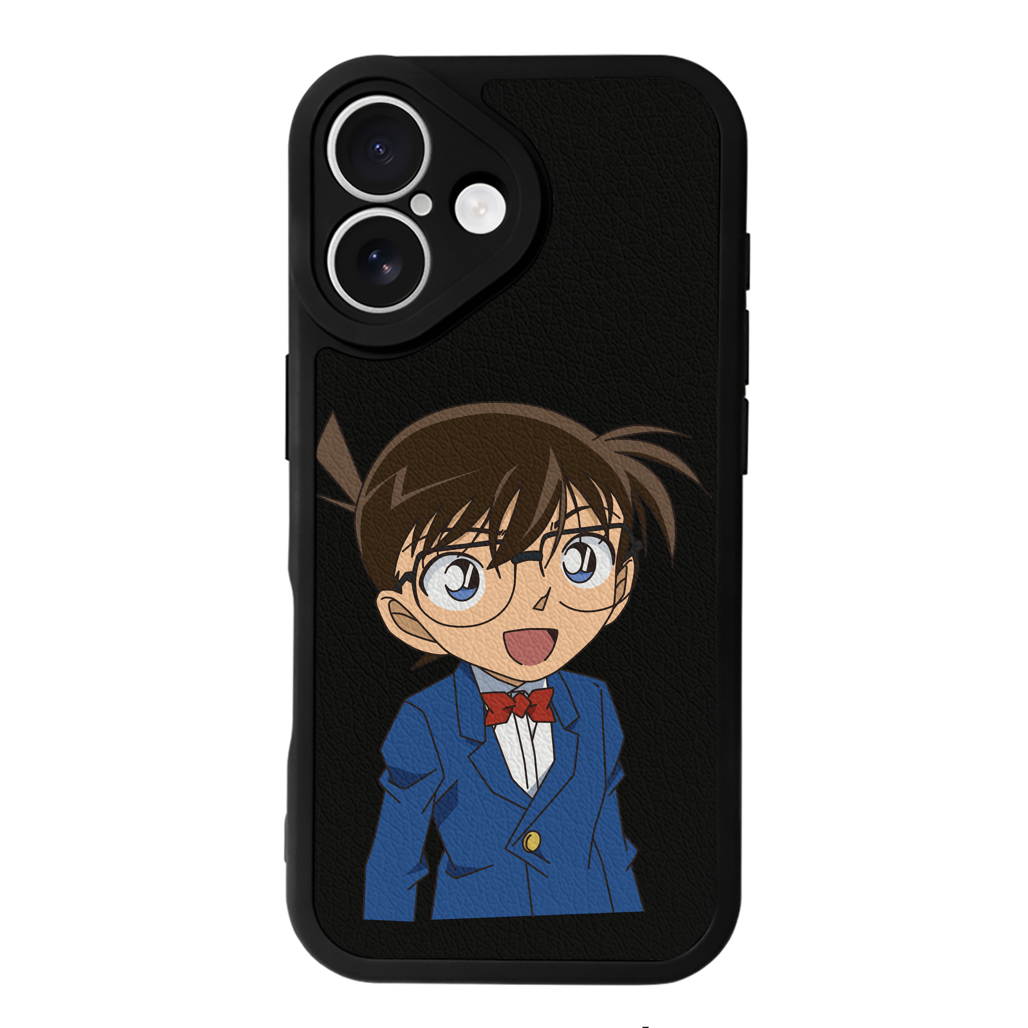 （画像用） 名探偵コナン 江戸川 コナン Detective Conan Conan Edogawa 【iPhone 16シリーズ対応】シリコンスマホケース（レザー調） 材質：シリコン